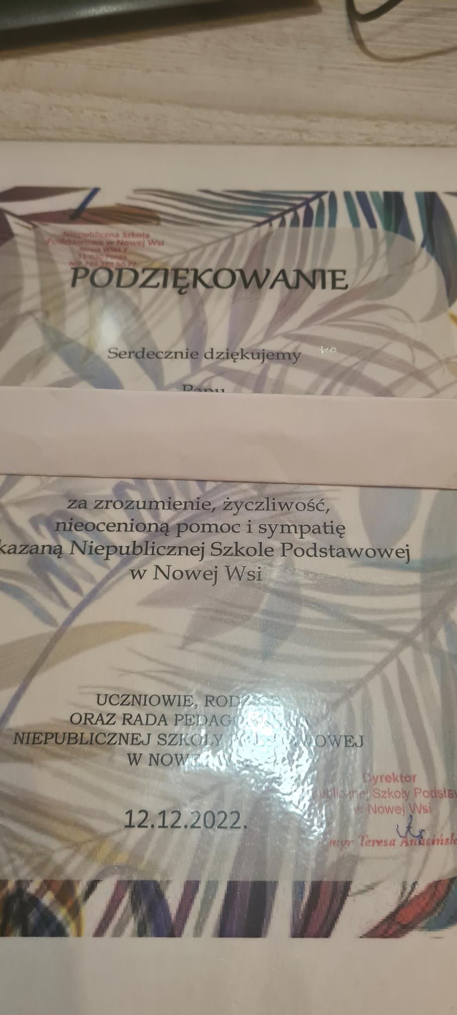 Ilustracja do aktualności PODZIĘKOWANIA