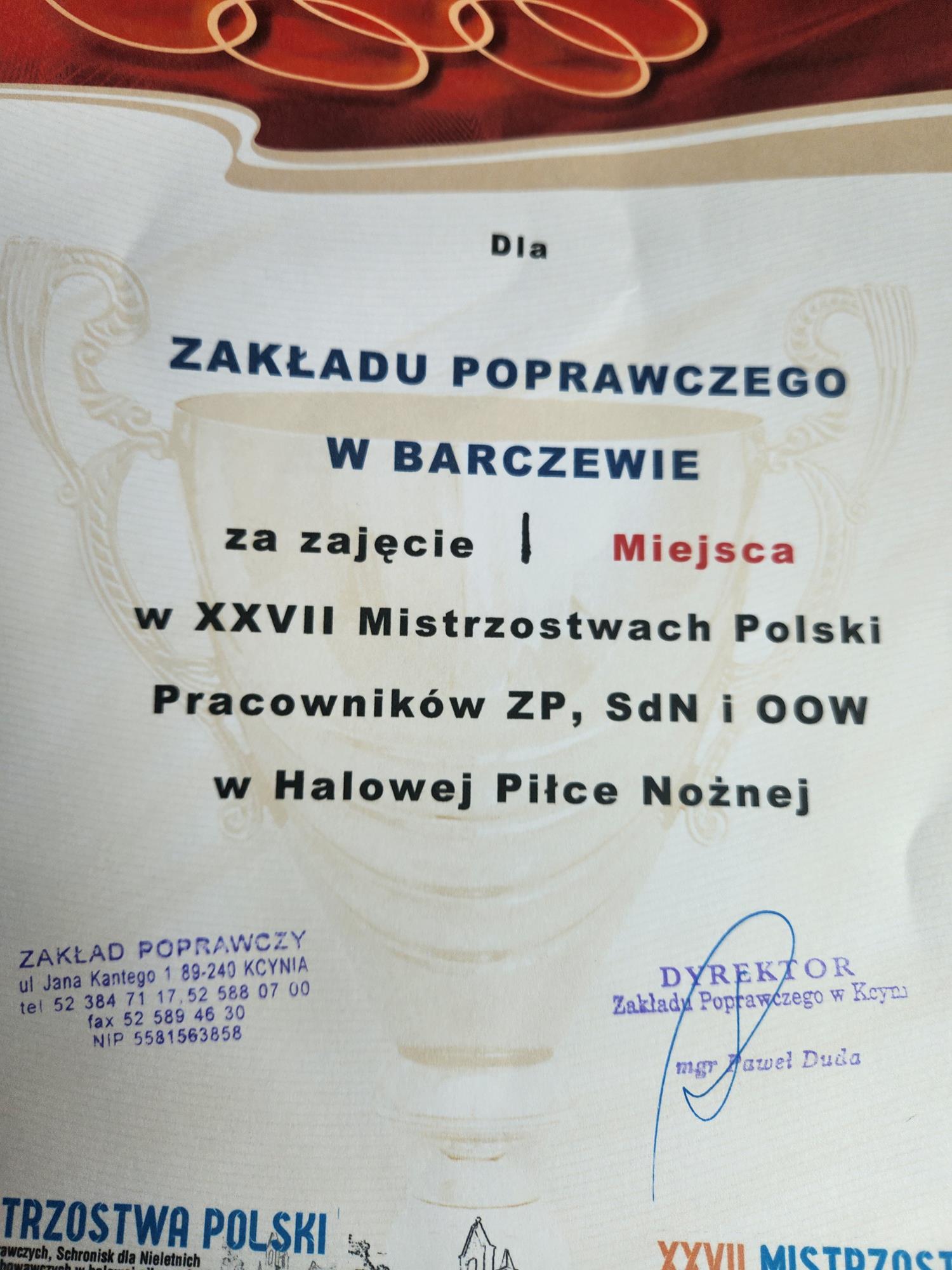 Ilustracja do aktualności NASI PRACOWNICY PONOWNIE MISTRZAMI POLSKI W HALOWEJ PIŁCE NOŻNEJ